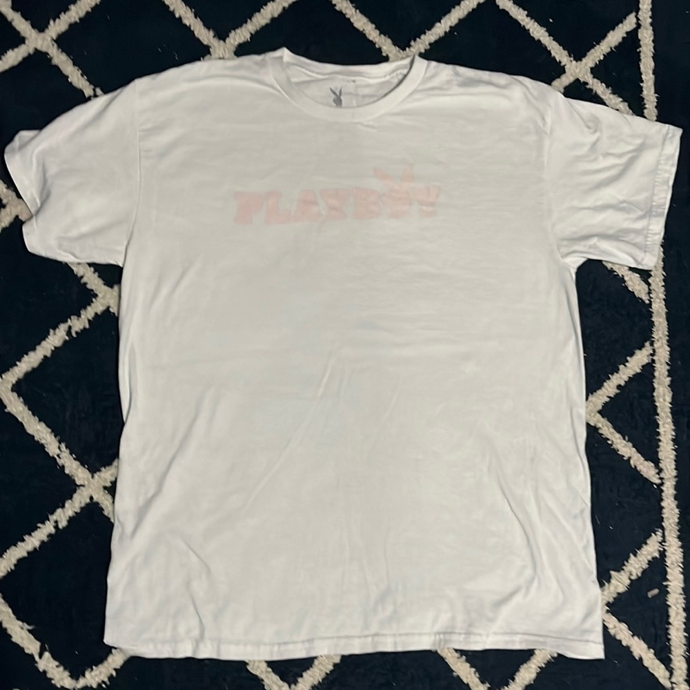 White playboy tee